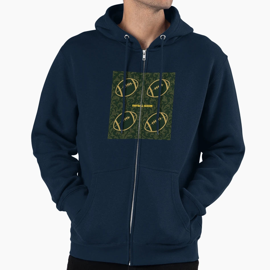 Football Season Baroque Hoodie - Graphic Print for Adults - T-Shirt, Sweatshirt, Hoodie