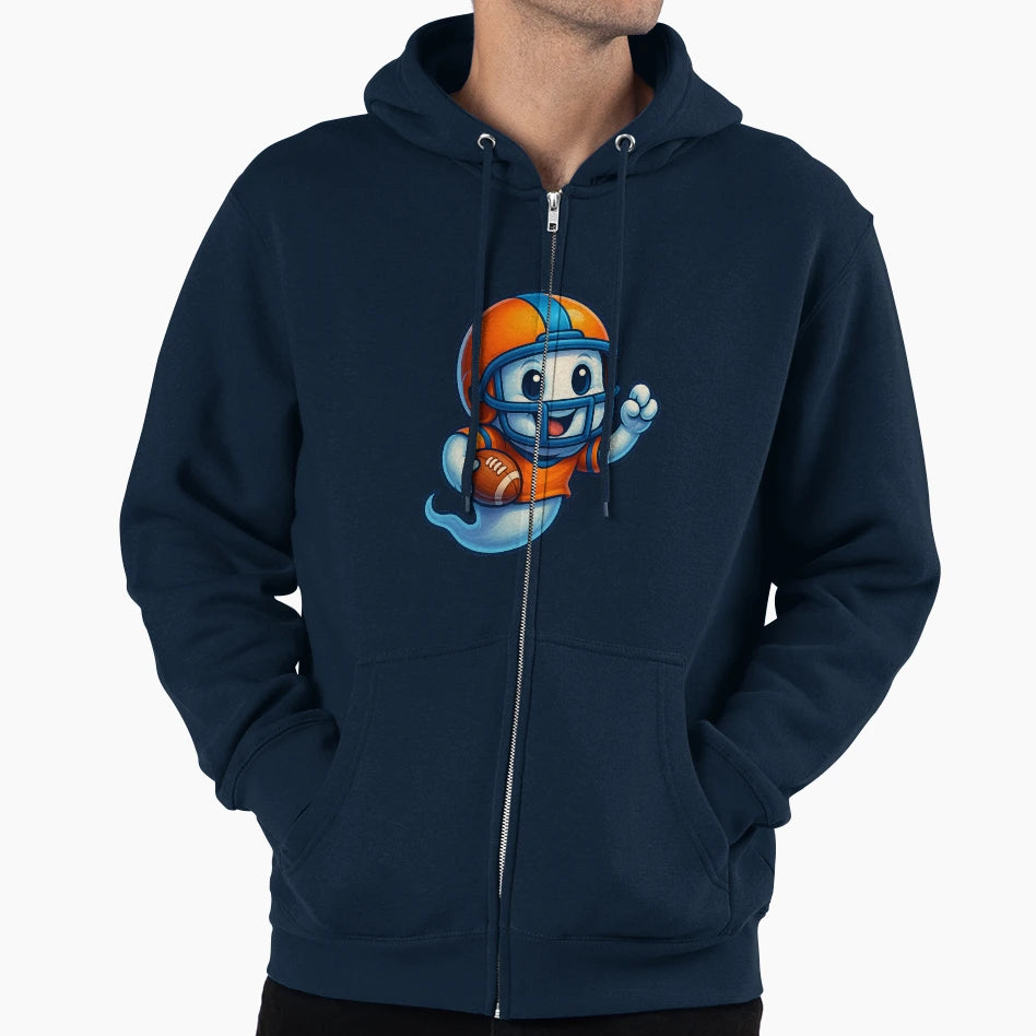 Touchdown Ghost Spooky Football Hoodie - Novelty Apparel Unisex - T-Shirt, Sweatshirt, Hoodie