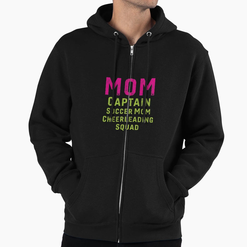 Mom Soccer Cheerleading Squad Funny Hoodie - Custom Art Print for Adults - T-Shirt, Sweatshirt, Hoodie
