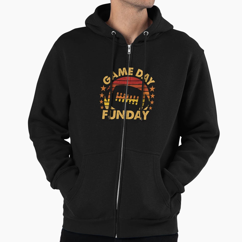Game Day Fun Day Football Sunset Hoodie - Aesthetic Graphic Unisex - T-Shirt, Sweatshirt, Hoodie