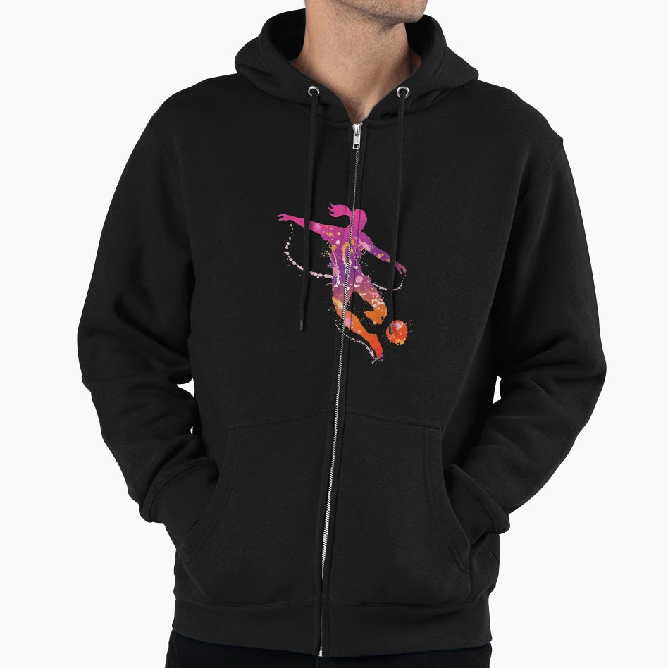 Female Soccer Player Hoodie - Trendy Graphic for Adults - T-Shirt, Sweatshirt, Hoodie