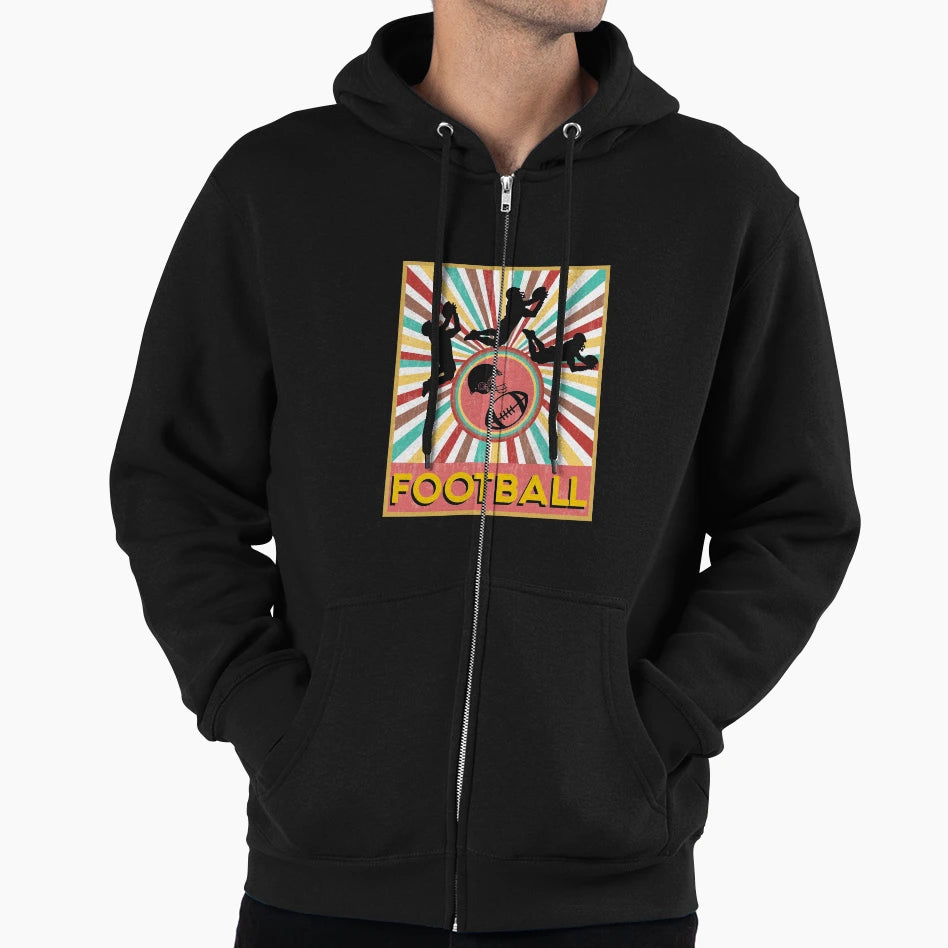 70S Football T-Shirt - Unique Graphic for Adults - T-Shirt, Sweatshirt, Hoodie
