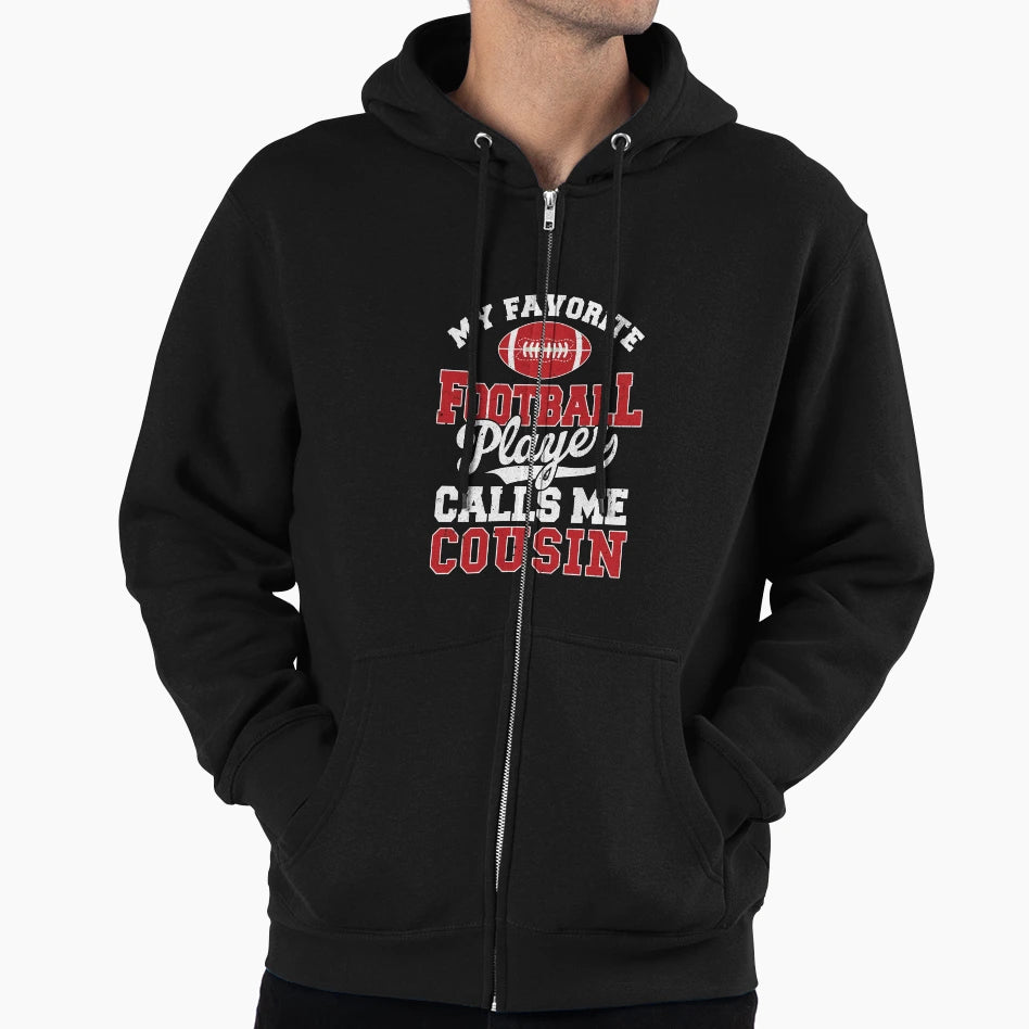 My Favorite Football Player Calls Me Hoodie - Minimalist Print Unisex - T-Shirt, Sweatshirt, Hoodie
