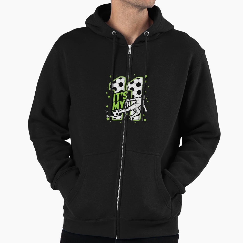 Its My 11Th Birthday Soccer 11 Years Old Hoodie - Unique Graphic Unisex - T-Shirt, Sweatshirt, Hoodie