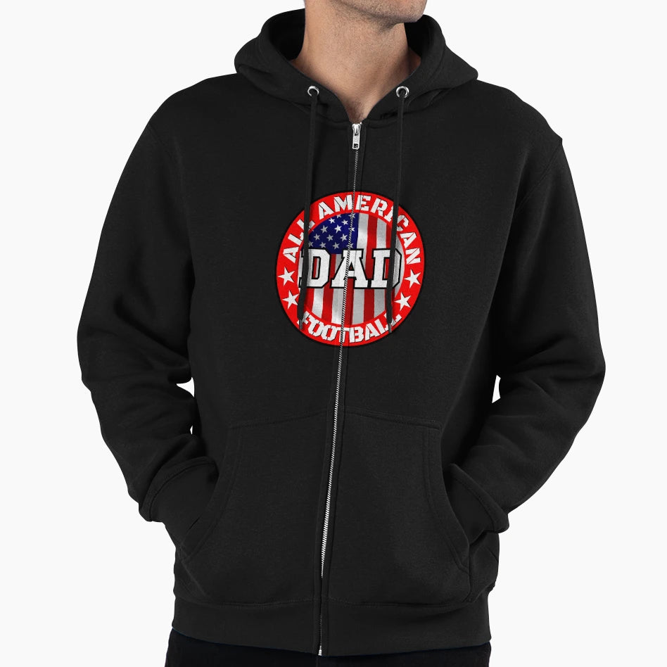 All American Football Dad Hoodie - Casual Everyday Wear Unisex - T-Shirt, Sweatshirt, Hoodie