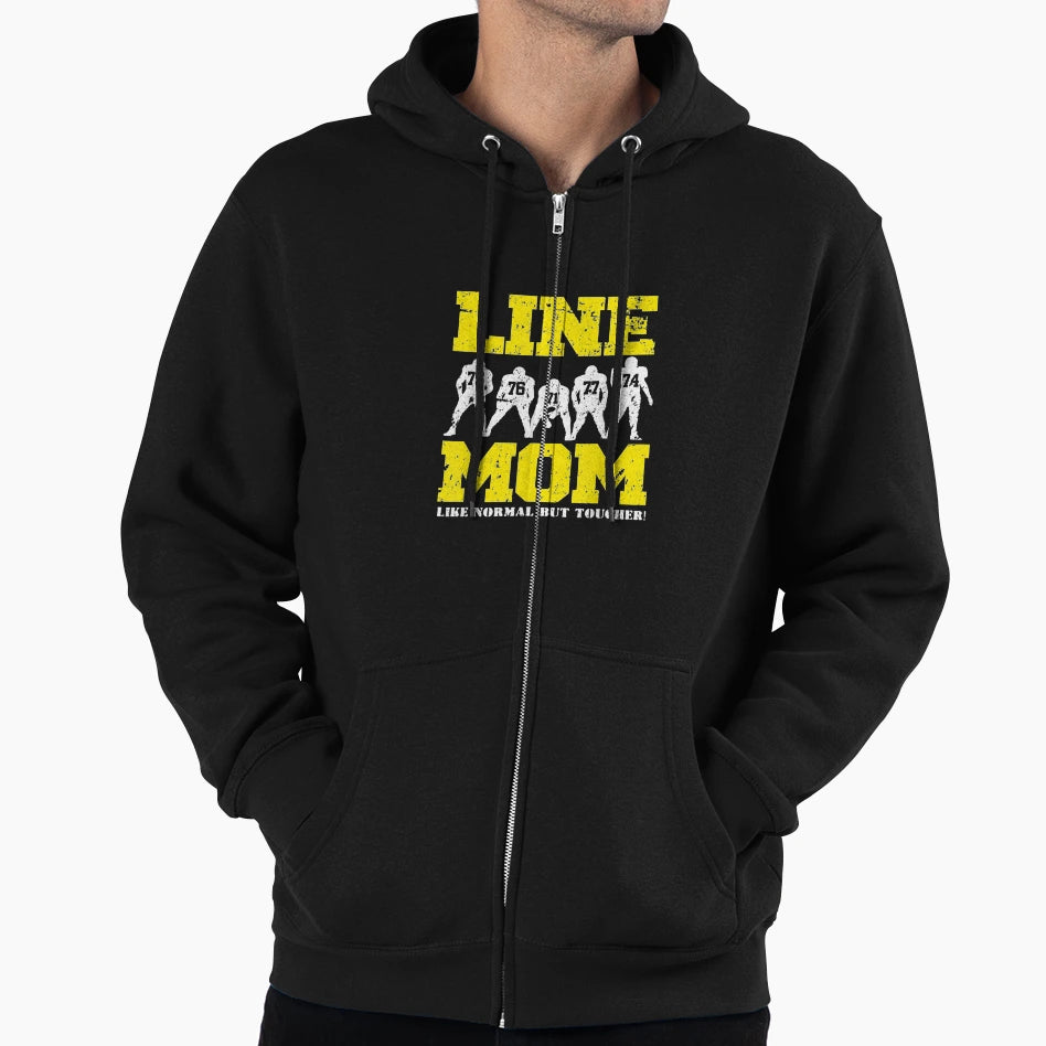 Offensive Lineman Line Mom Hoodie - Aesthetic Graphic Men Women - T-Shirt, Sweatshirt, Hoodie