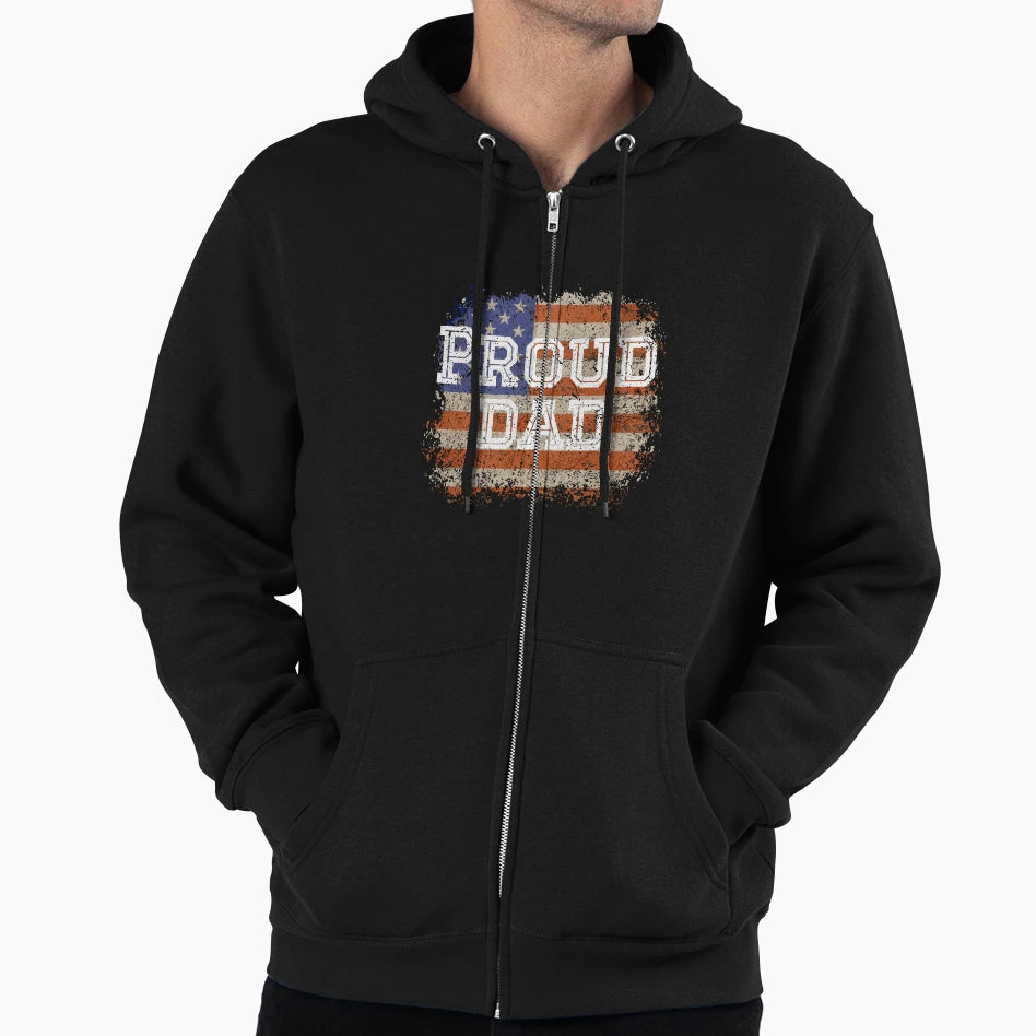 Proud Dad Military Father Armed Forces Hoodie - Minimalist Print Unisex - T-Shirt, Sweatshirt, Hoodie