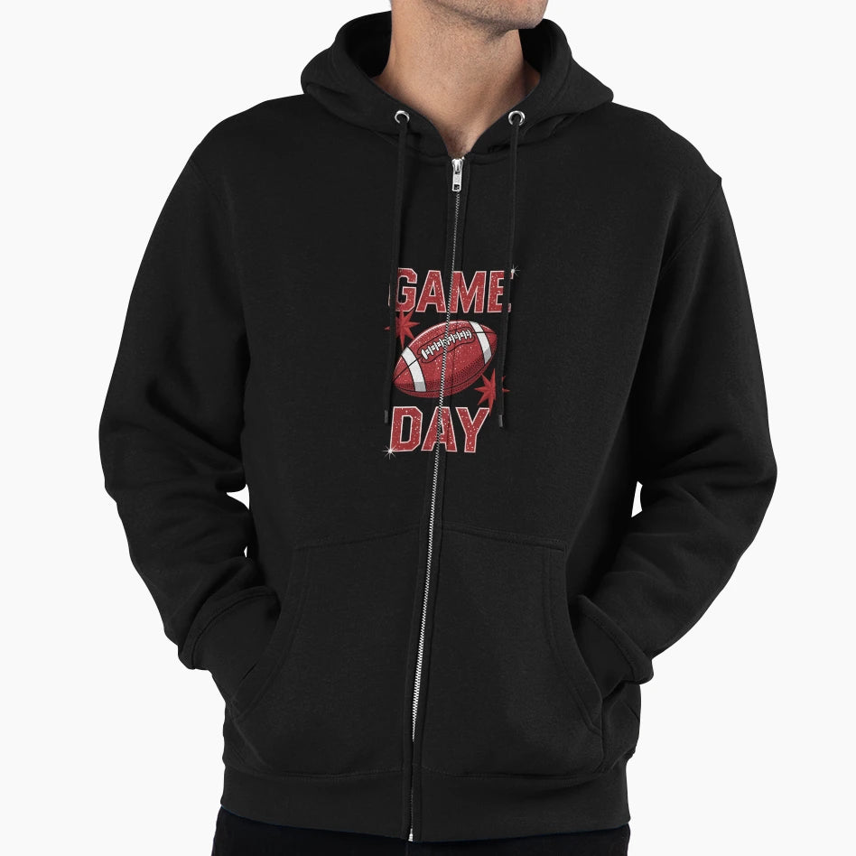 Game Day Football Coquette Bow Hoodie - Trendy Graphic Unisex - T-Shirt, Sweatshirt, Hoodie