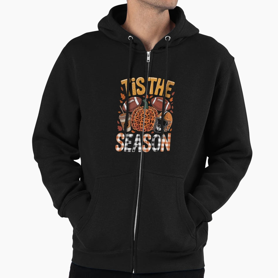 Thanksgiving Pumpkin Leopard Football Hoodie - Novelty Apparel Men Women - T-Shirt, Sweatshirt, Hoodie