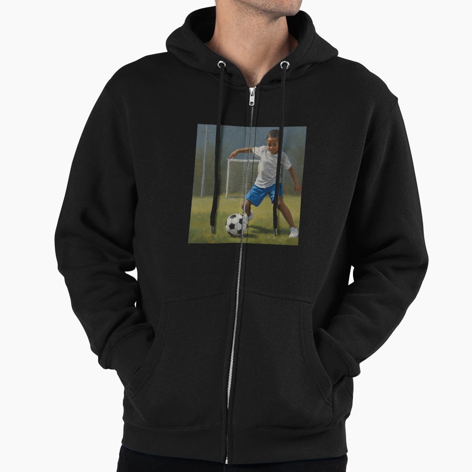 Playing Soccer Hoodie - Aesthetic Graphic Men Women - T-Shirt, Sweatshirt, Hoodie