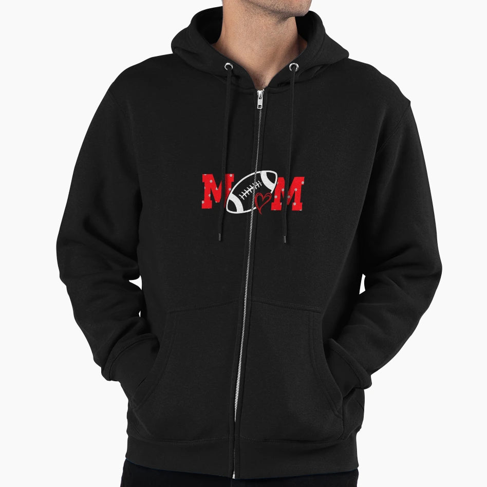 Football Mom Polka Dots Football Love Hoodie - Aesthetic Graphic Unisex - T-Shirt, Sweatshirt, Hoodie