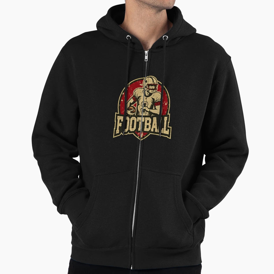 Football Sports Logo Hoodie - Fun Novelty Design Men Women - T-Shirt, Sweatshirt, Hoodie