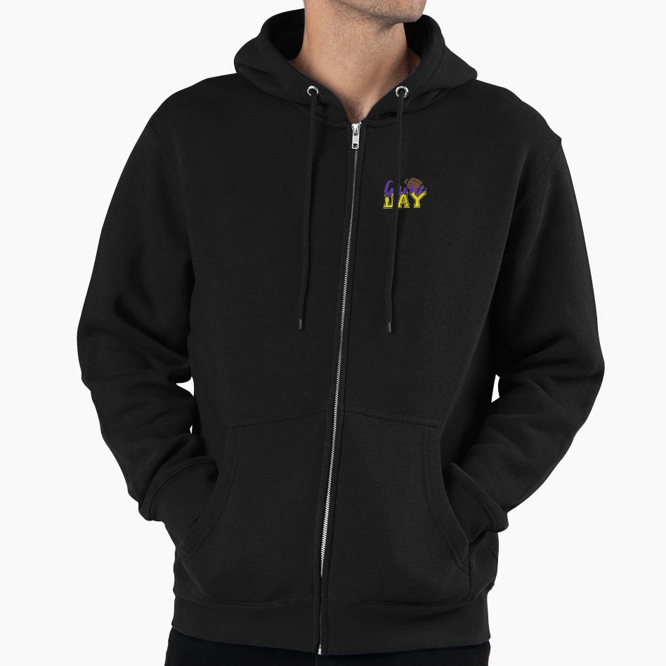 Purple And Gold Football Game Day Hoodie - Aesthetic Graphic Men Women - T-Shirt, Sweatshirt, Hoodie