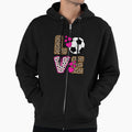 Love Soccer Leopard Soccer Hoodie - Aesthetic Graphic for Adults - T-Shirt, Sweatshirt, Hoodie