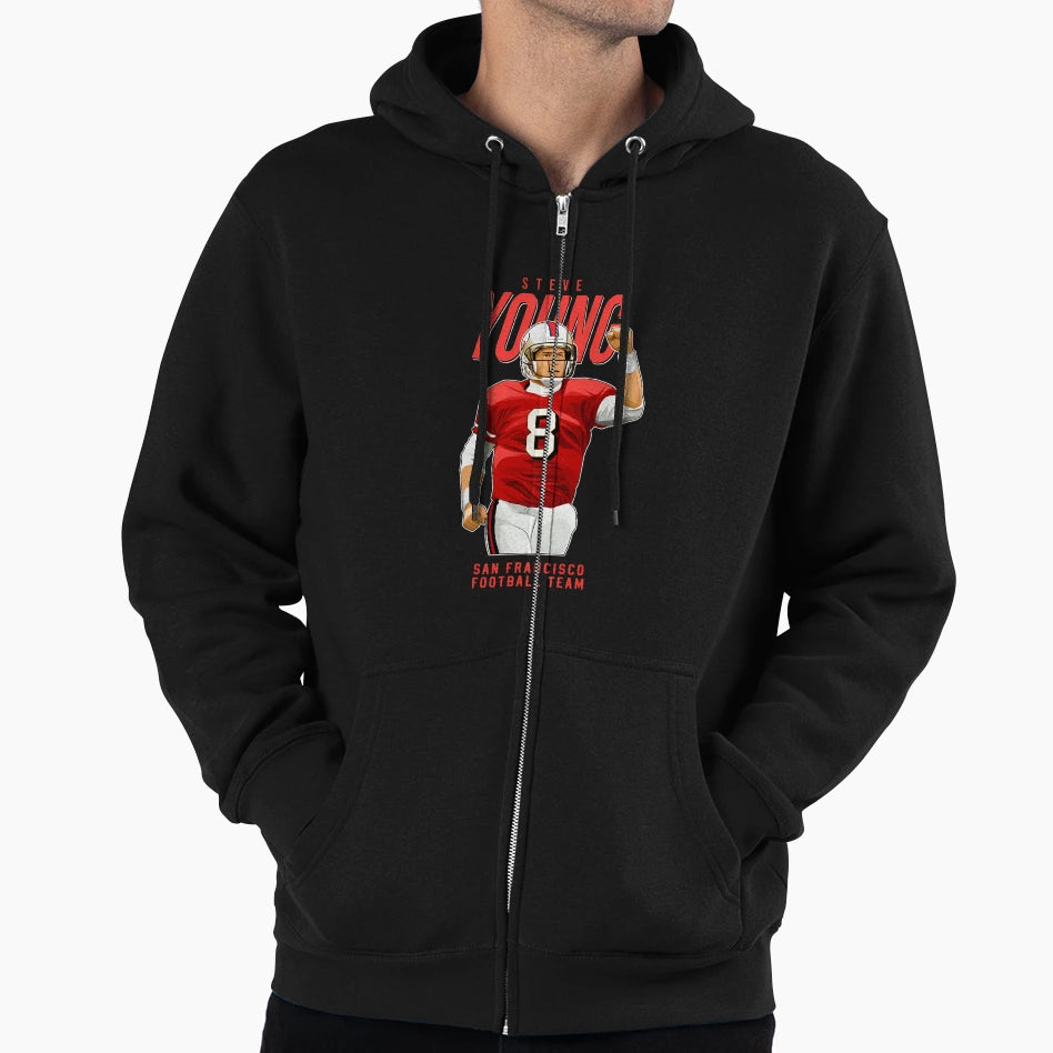 Steve Young 8 San Francisco Football Hoodie - Novelty Apparel Men Women - T-Shirt, Sweatshirt, Hoodie