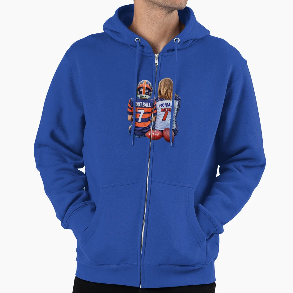 Football Mom Hoodie - Graphic Print Men Women - T-Shirt, Sweatshirt, Hoodie