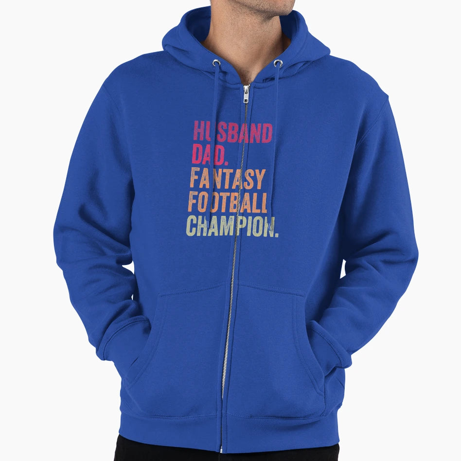 Husband Dad Fantasy Football Champion Hoodie - Trendy Graphic Men Women - T-Shirt, Sweatshirt, Hoodie