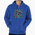 Footballs Aqua Black Damask Hoodie - Custom Art Print Unisex - T-Shirt, Sweatshirt, Hoodie