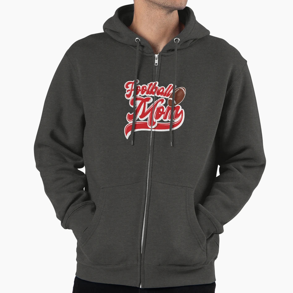 Football Mom Red And Blue Hoodie - Aesthetic Graphic Men Women - T-Shirt, Sweatshirt, Hoodie