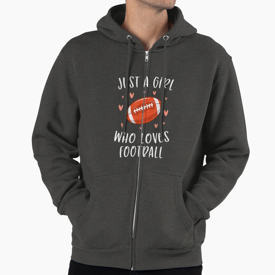 Football Just Who Loves Football Hoodie - Minimalist Print for Adults - T-Shirt, Sweatshirt, Hoodie