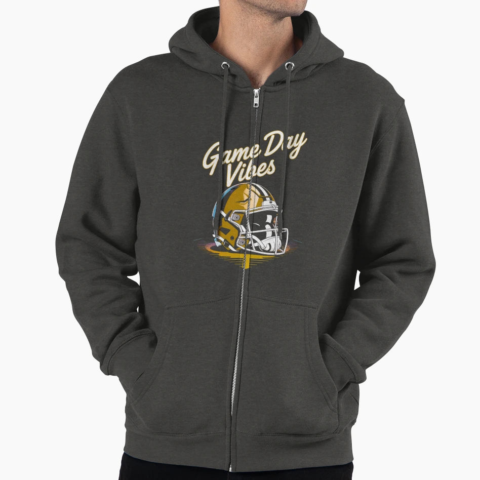 Game Day Vibes Football Hoodie - Aesthetic Graphic Men Women - T-Shirt, Sweatshirt, Hoodie