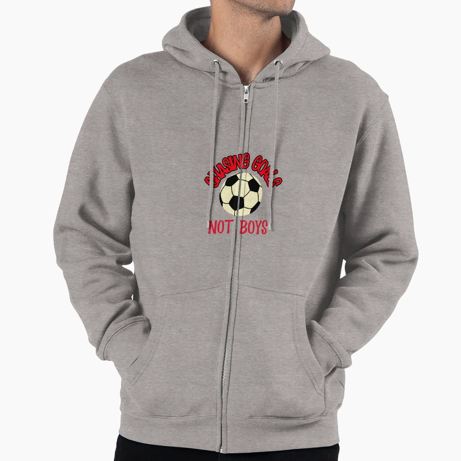 Chasing Goals Not Womens Soccer Hoodie - Minimalist Print Men Women - T-Shirt, Sweatshirt, Hoodie