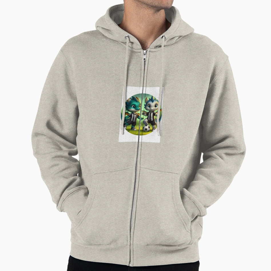 Dragons Playing Football Hoodie - Aesthetic Graphic Men Women - T-Shirt, Sweatshirt, Hoodie