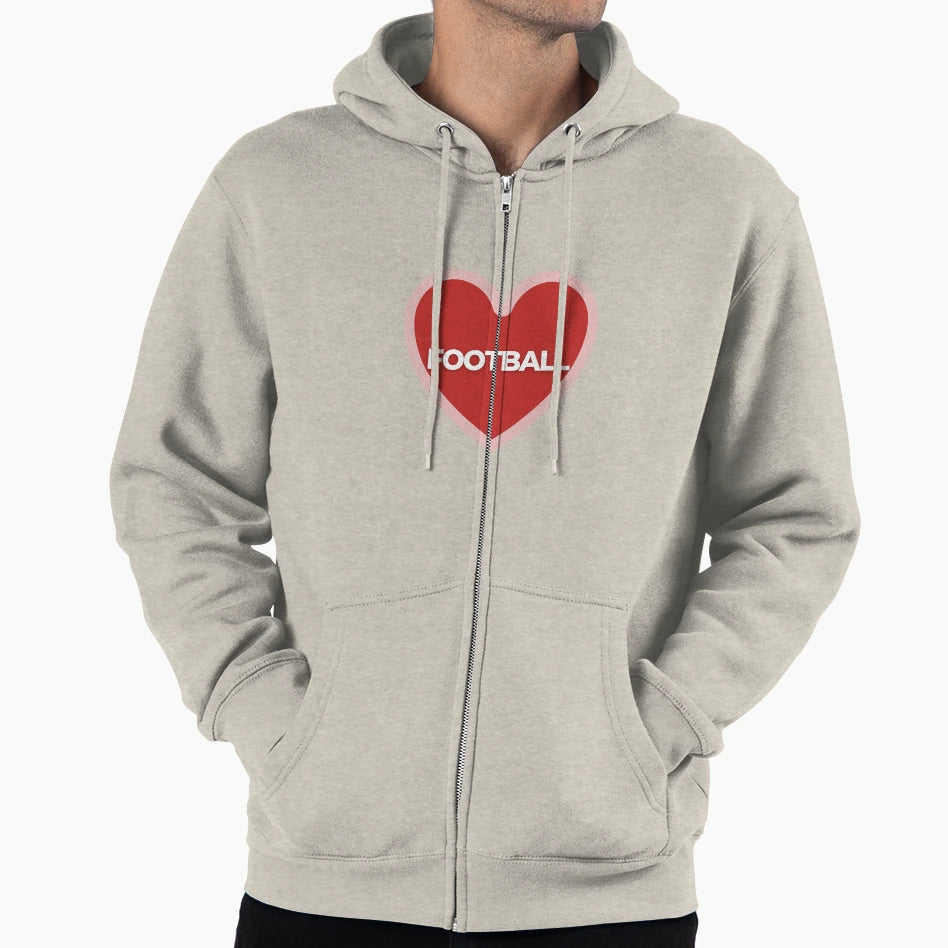 I Heart Football Hoodie - Custom Art Print Unisex - T-Shirt, Sweatshirt, Hoodie