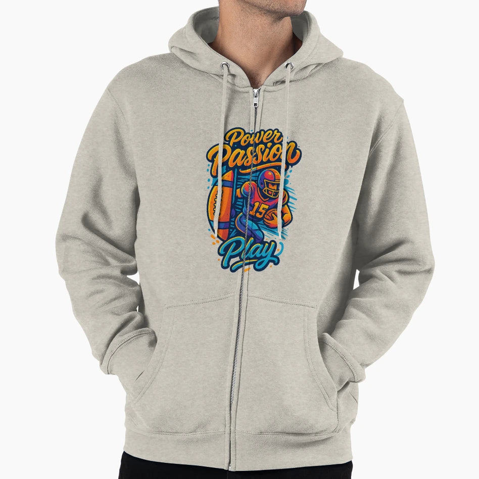 Power Passsion Play Football Playoff Hoodie - Trendy Graphic Men Women - T-Shirt, Sweatshirt, Hoodie