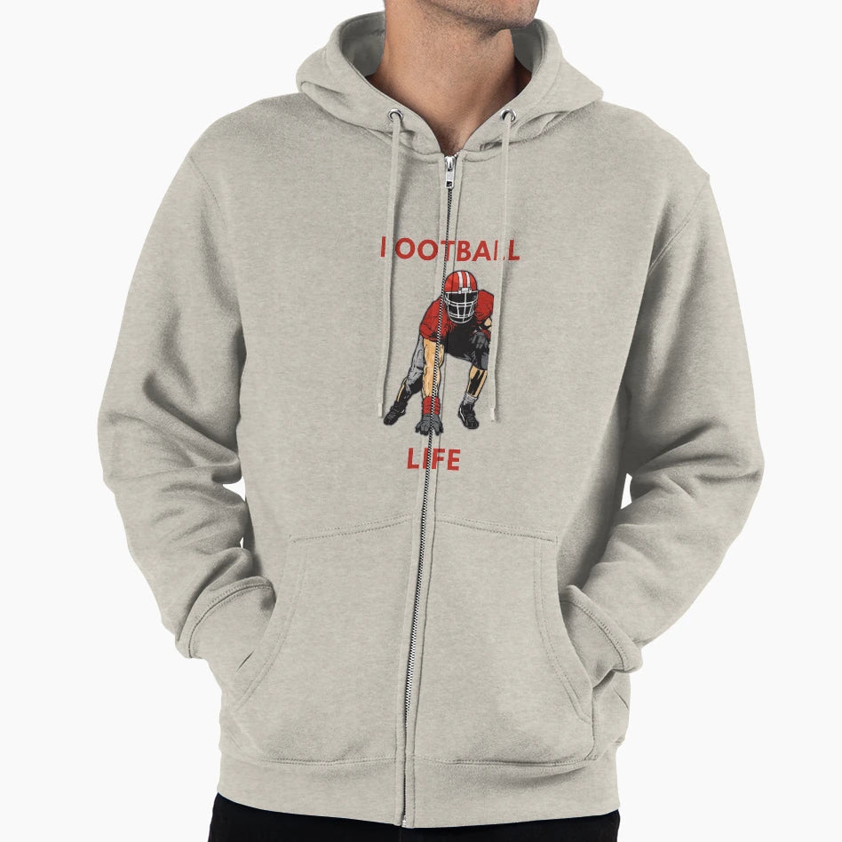 Football Life Lineman Hoodie - Custom Art Print Unisex - T-Shirt, Sweatshirt, Hoodie