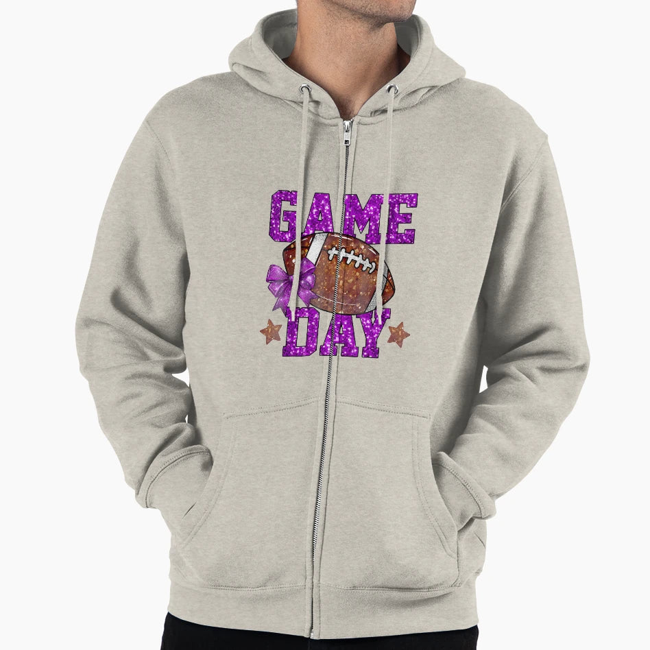 Glitter Football Mom Game Day Hoodie - Fun Novelty Design for Adults - T-Shirt, Sweatshirt, Hoodie