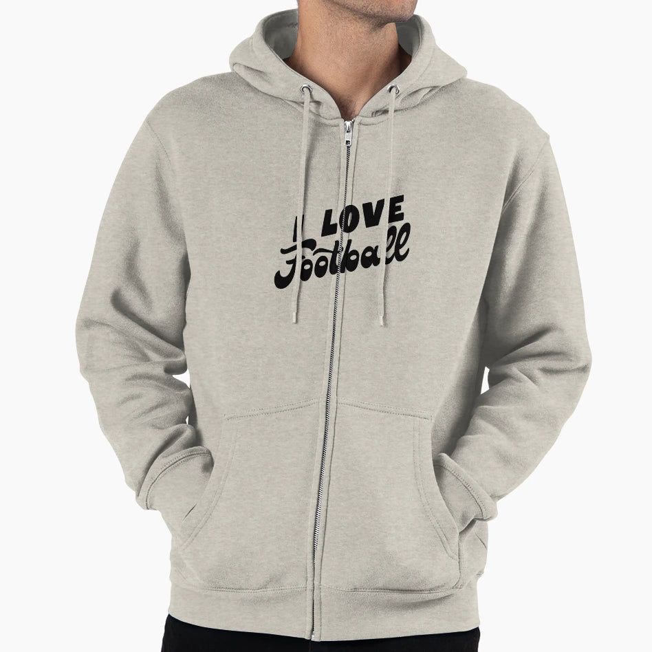 I Love Football Hoodie - Unique Graphic for Adults - T-Shirt, Sweatshirt, Hoodie