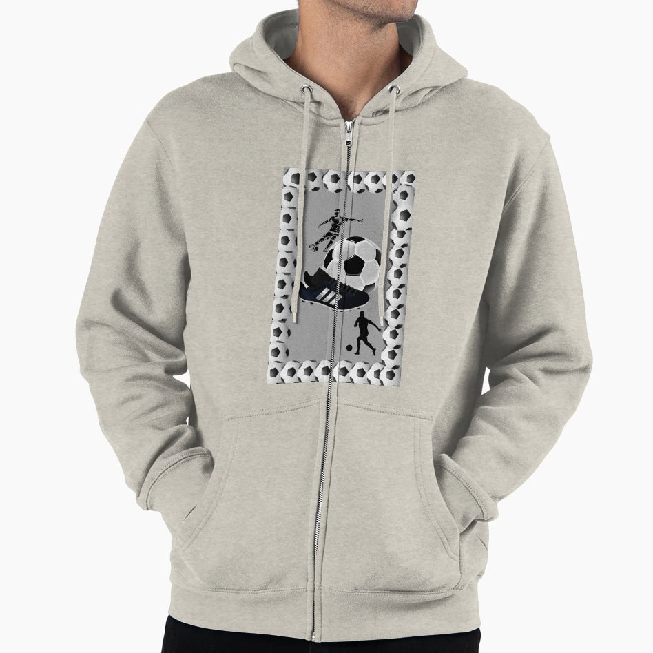 Soccer Ball And Player Hoodie - Streetwear Style Unisex - T-Shirt, Sweatshirt, Hoodie