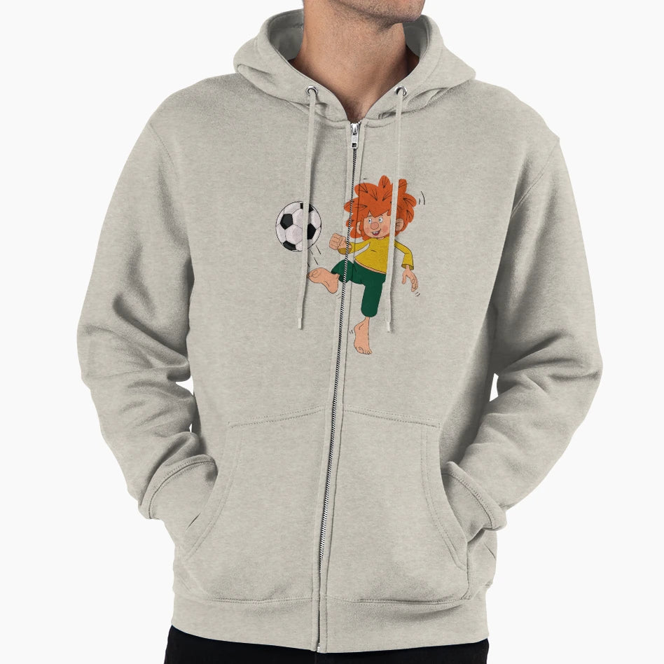 Pumuckl Playing Football Field Hoodie - Novelty Apparel for Adults - T-Shirt, Sweatshirt, Hoodie