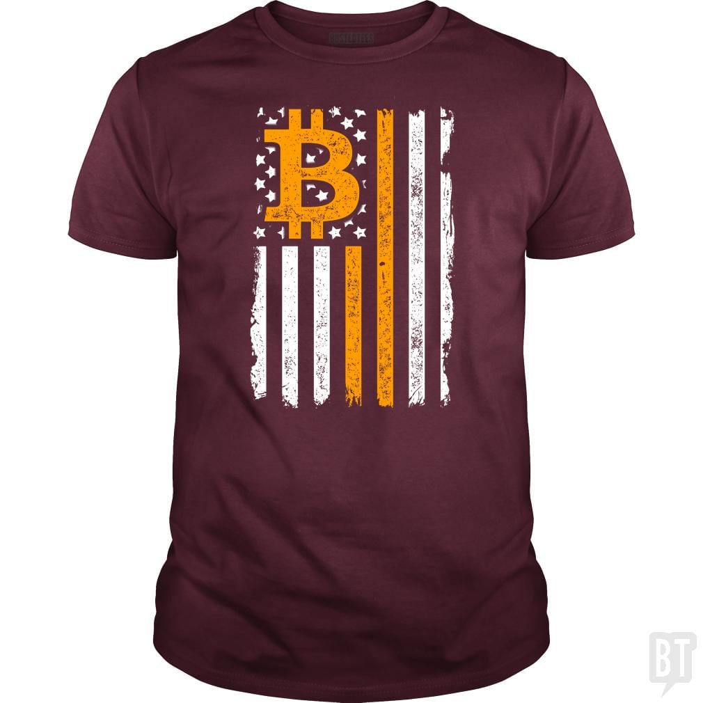 Bitcoin US Flag - Adult & Kids T-Shirts, Sweatshirts & Hoodies apparel design preview 1