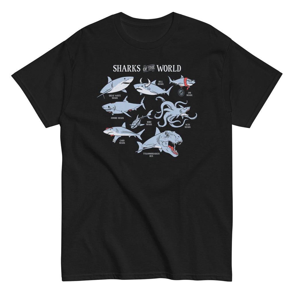 Sharks Of The World Men's Classic - Adult & Kids T-Shirts, Sweatshirts & Hoodies apparel design preview 1