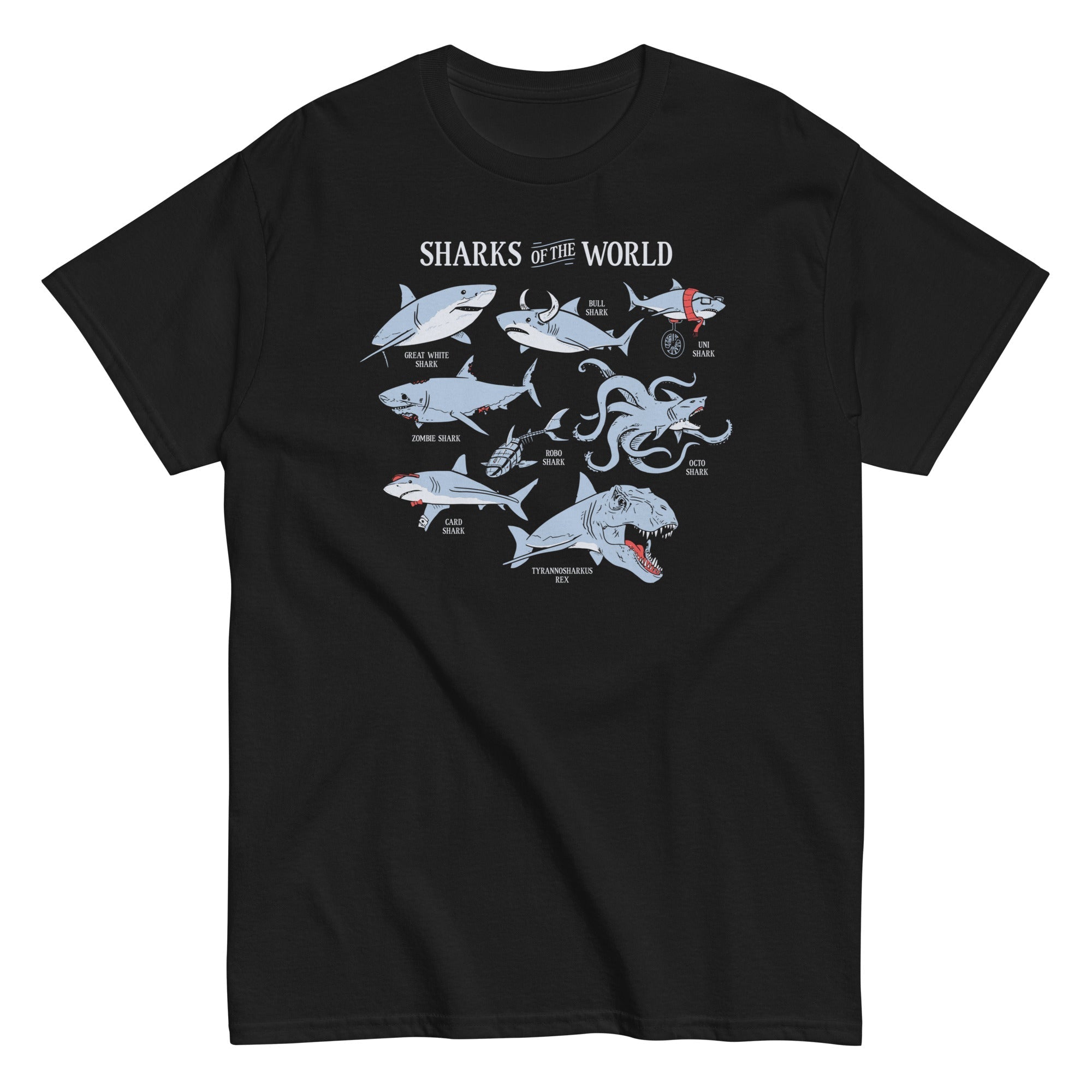 Sharks Of The World Men's Classic - Adult & Kids T-Shirts, Sweatshirts & Hoodies apparel design preview 1