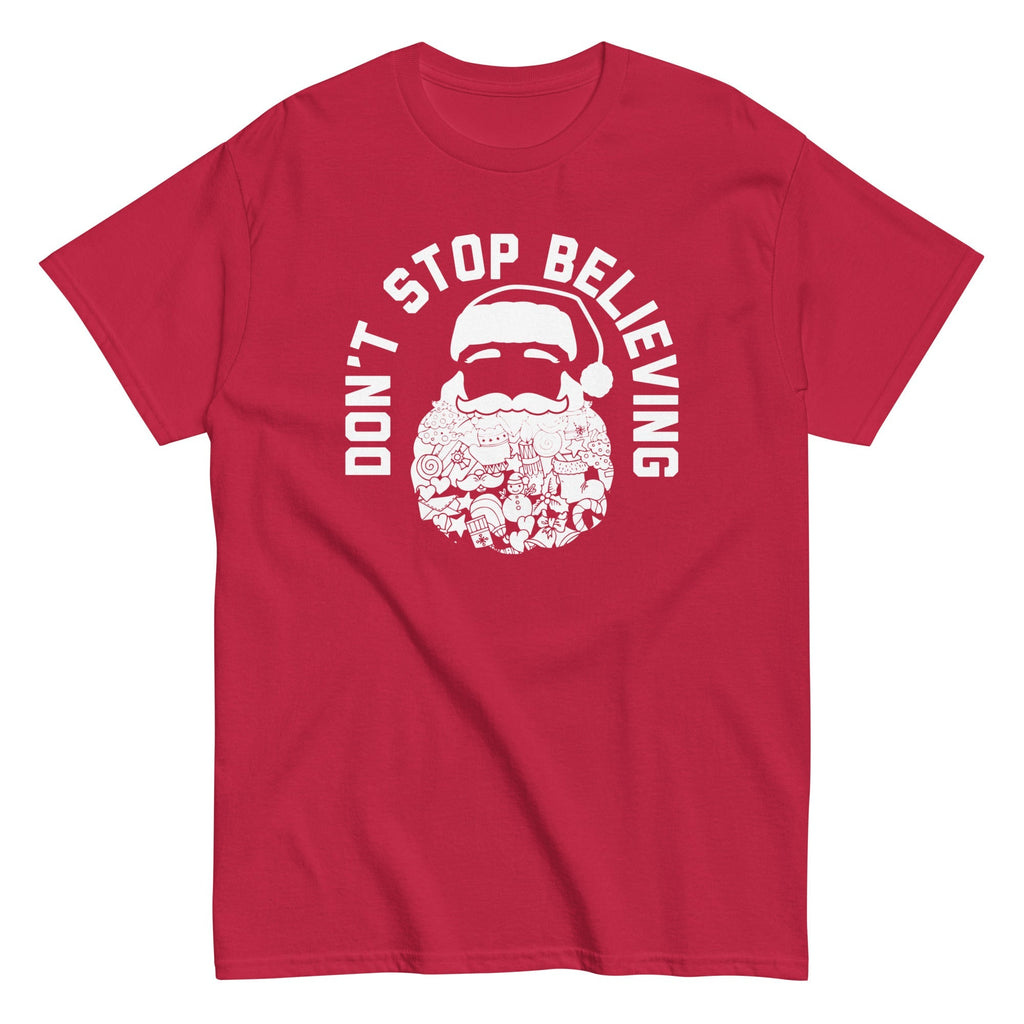 Don't Stop Believing Santa Men's Classic - Adult & Kids T-Shirts, Sweatshirts & Hoodies apparel design preview 1
