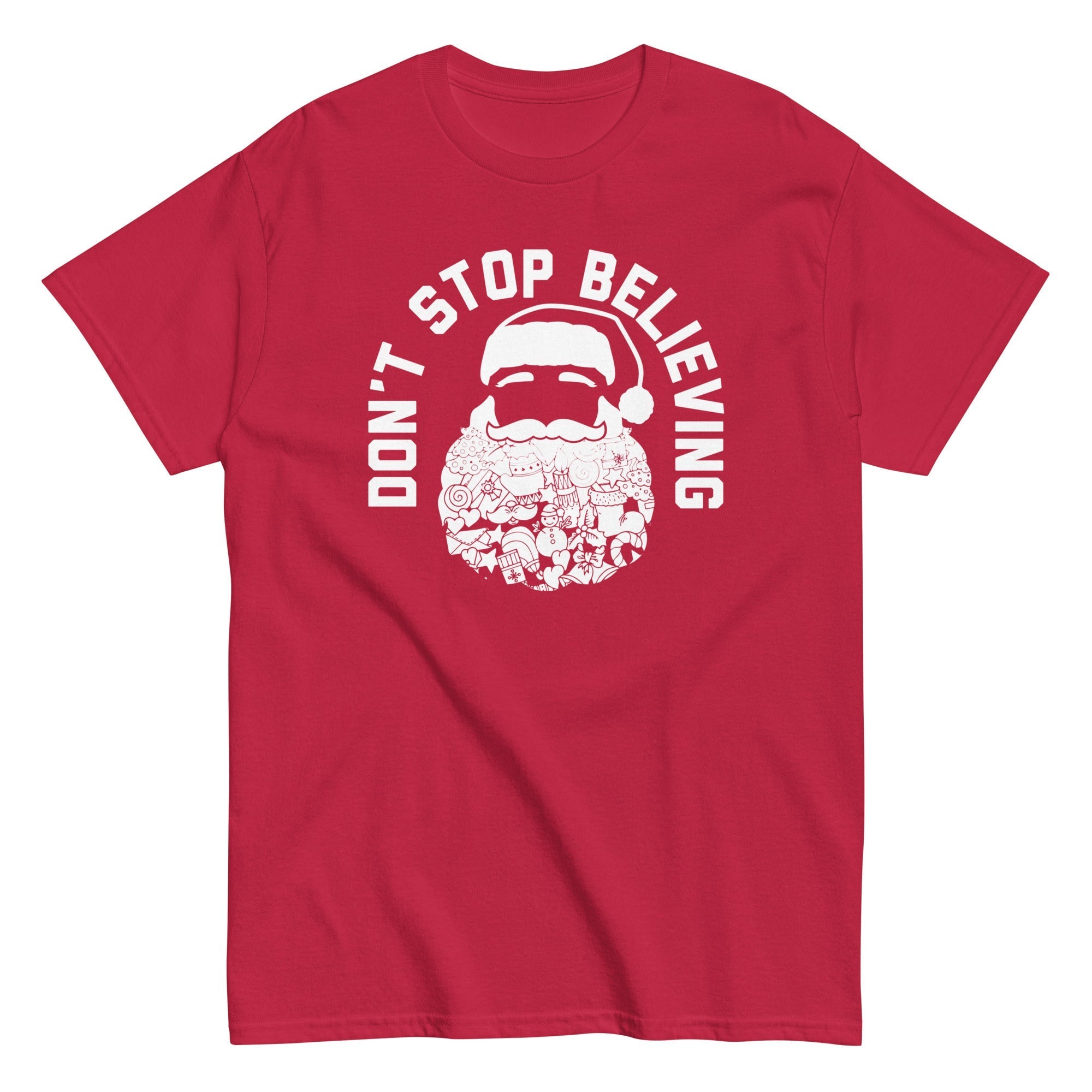 Don't Stop Believing Santa Men's Classic - Adult & Kids T-Shirts, Sweatshirts & Hoodies apparel design preview 1