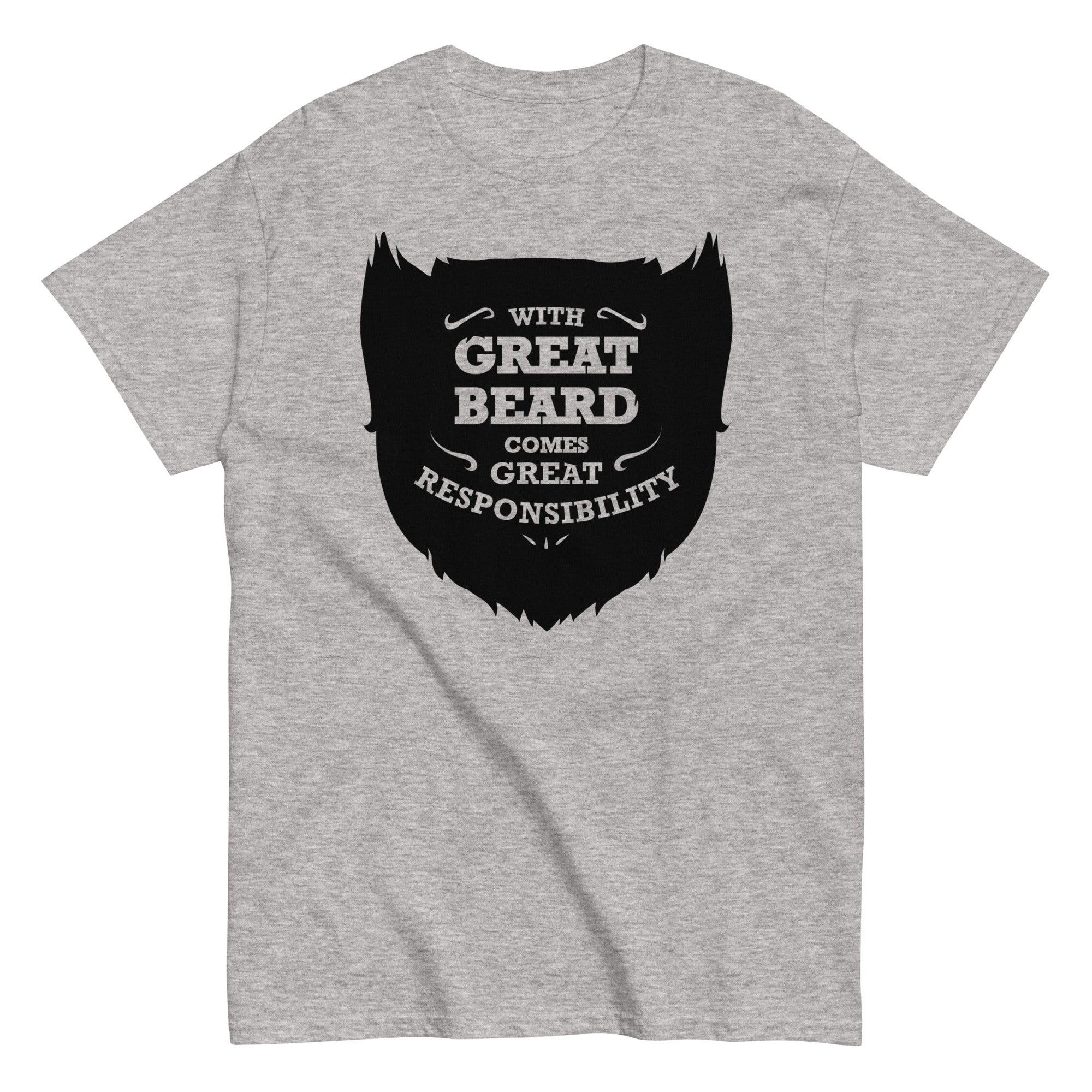 With Great Beard Comes Responsibility Men's Classic - Adult & Kids T-Shirts, Sweatshirts & Hoodies apparel design preview 1
