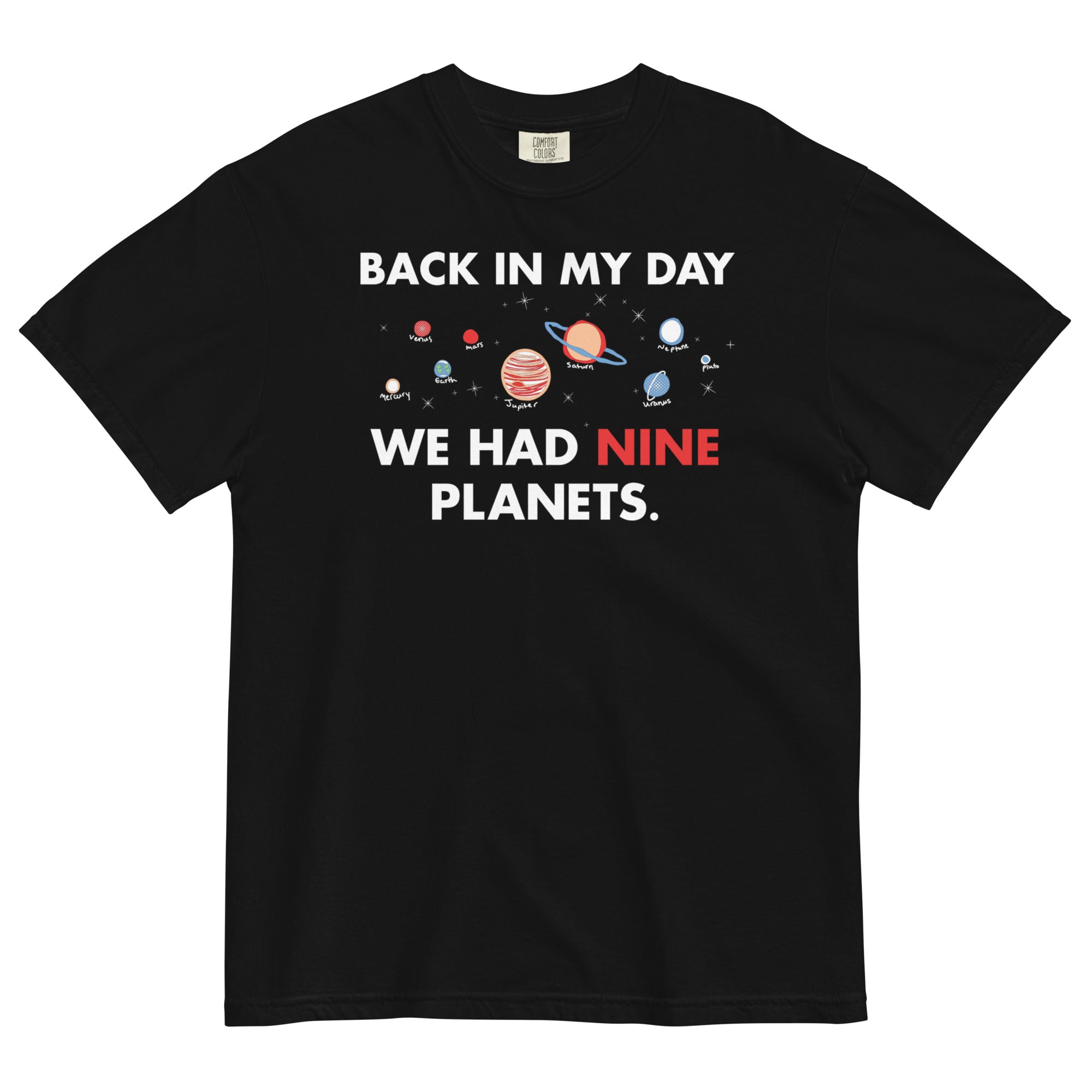 Back In My Day We Had Nine Planets Men's Relaxed Fit - Adult & Kids T-Shirts, Sweatshirts & Hoodies apparel design preview 1