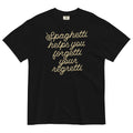 Spaghetti Helps You Forgetti Your Regretti Men's - Adult & Kids T-Shirts, Sweatshirts & Hoodies apparel design preview 1