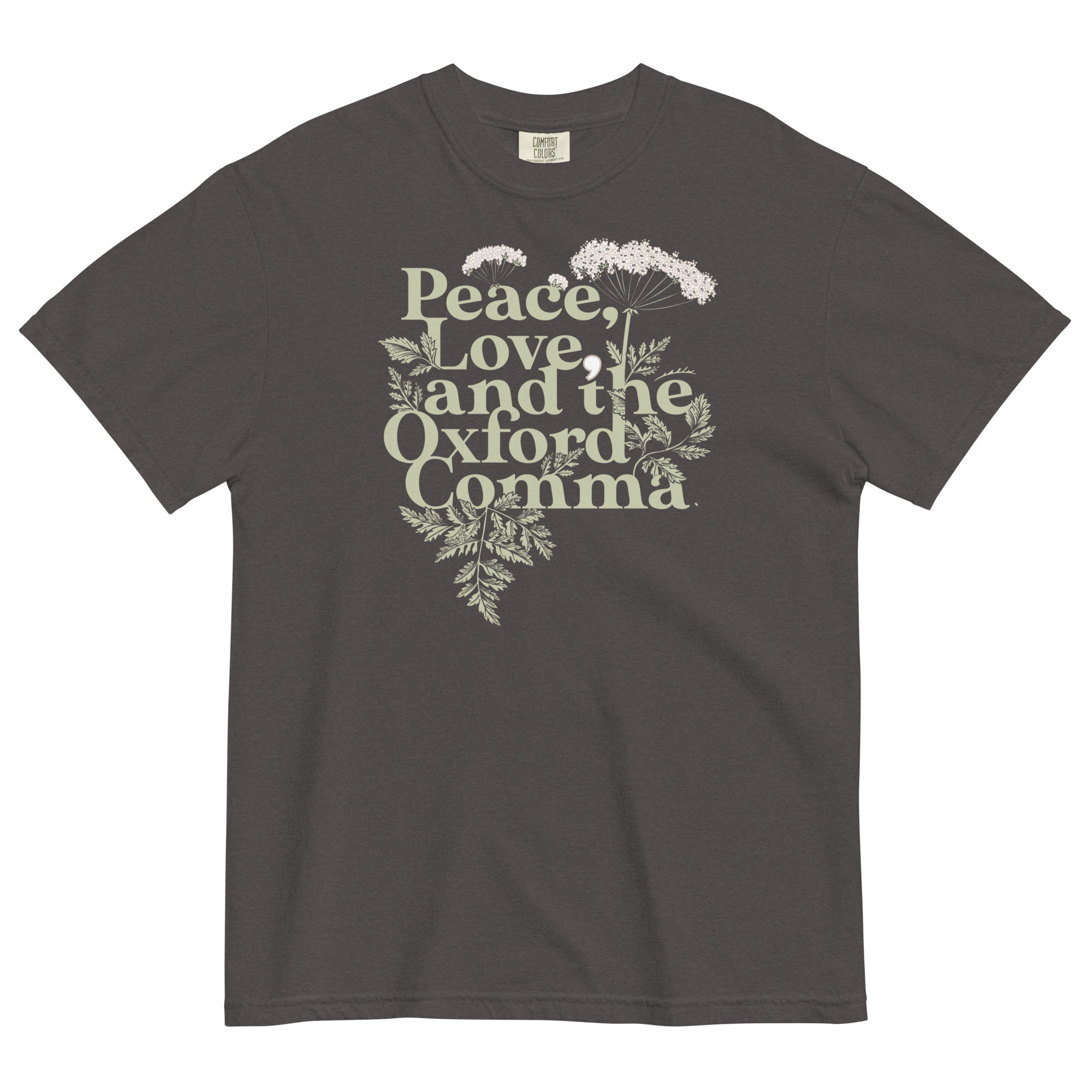 Peace, Love, And The Oxford Comma Men's Relaxed Fit - Adult & Kids T-Shirts, Sweatshirts & Hoodies apparel design preview 1