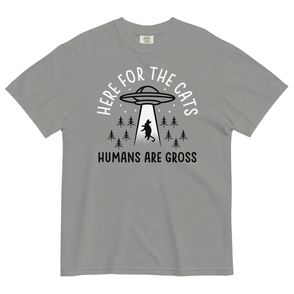 Here For The Cats, Humans Are Gross Men's Relaxed Fit - Adult & Kids T-Shirts, Sweatshirts & Hoodies apparel design preview 1