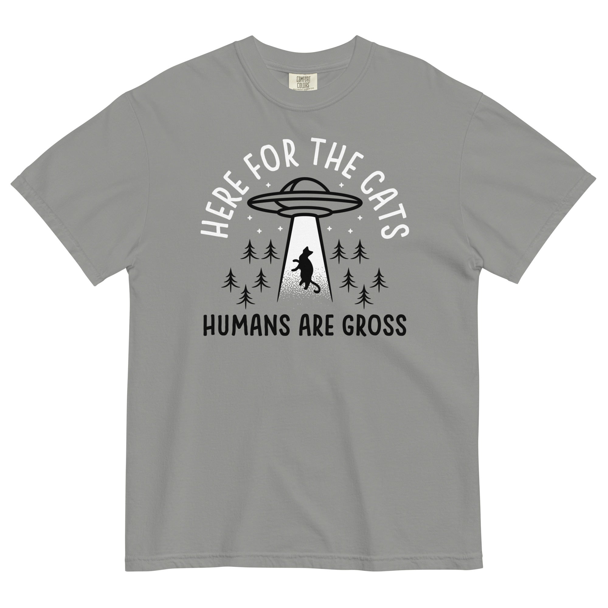 Here For The Cats, Humans Are Gross Men's Relaxed Fit - Adult & Kids T-Shirts, Sweatshirts & Hoodies apparel design preview 1