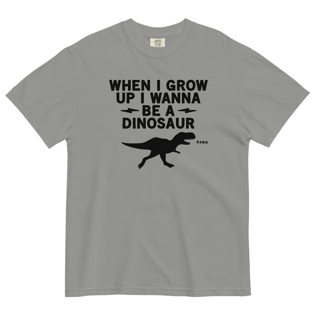 When I Grow Up Wanna Be A Dinosaur Men's Relaxed Fit - Adult & Kids T-Shirts, Sweatshirts & Hoodies apparel design preview 1