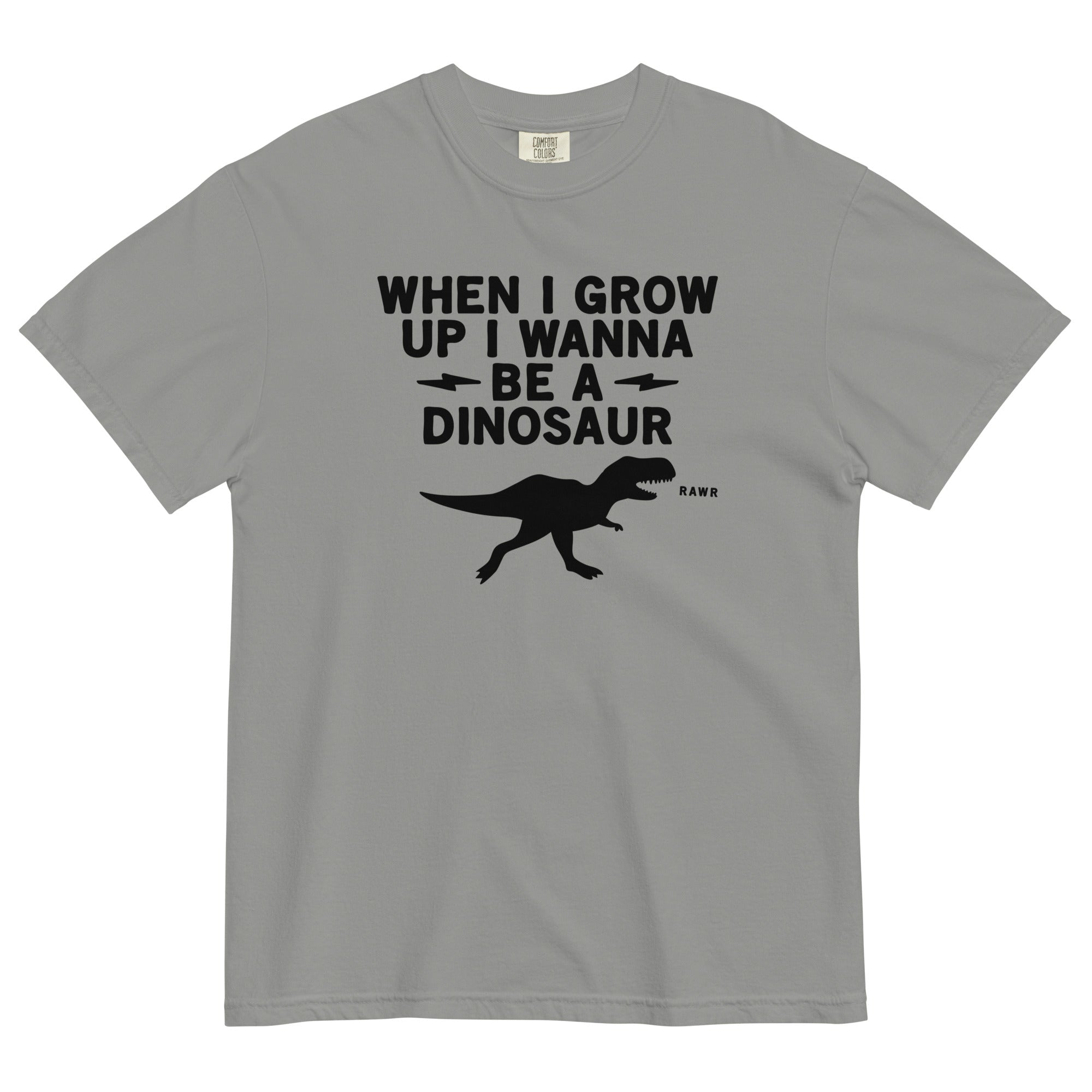 When I Grow Up Wanna Be A Dinosaur Men's Relaxed Fit - Adult & Kids T-Shirts, Sweatshirts & Hoodies apparel design preview 1