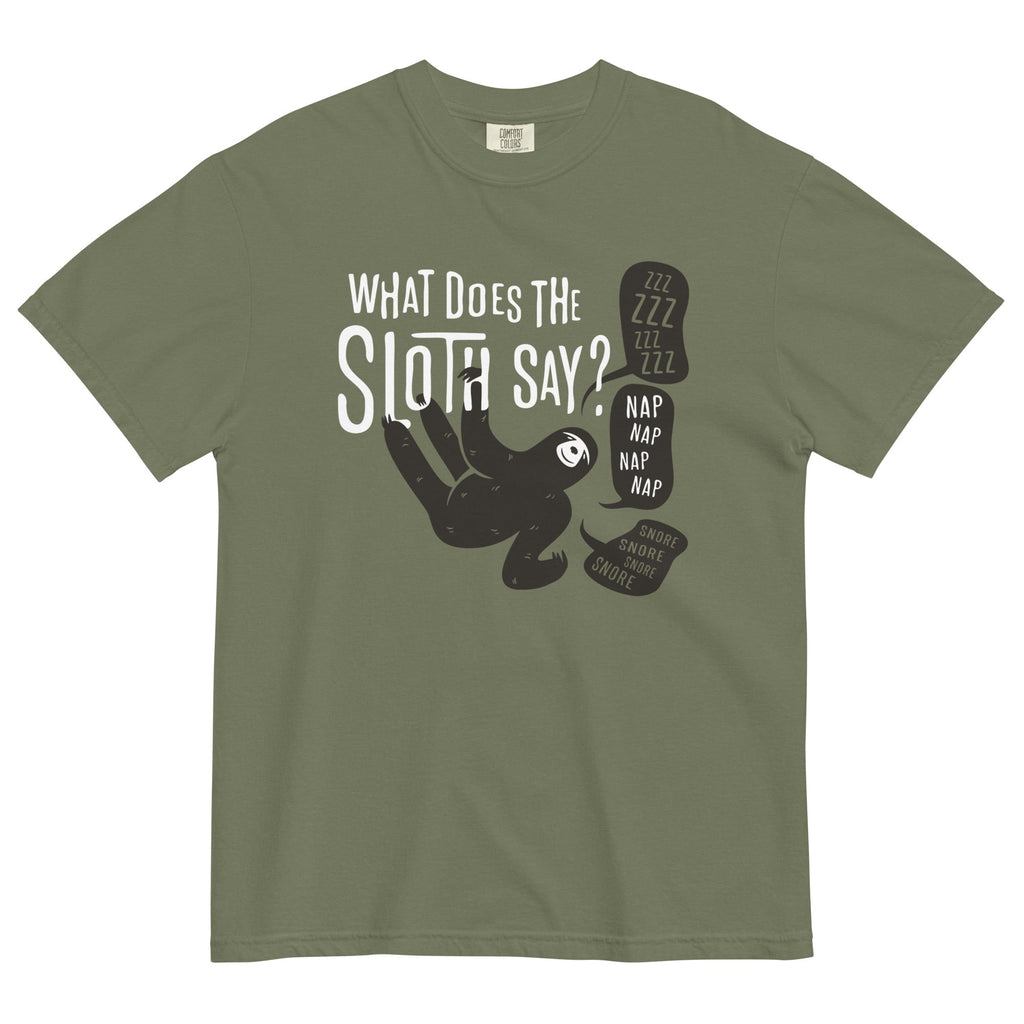 What Does The Sloth Say? Men's Relaxed Fit - Adult & Kids T-Shirts, Sweatshirts & Hoodies apparel design preview 1