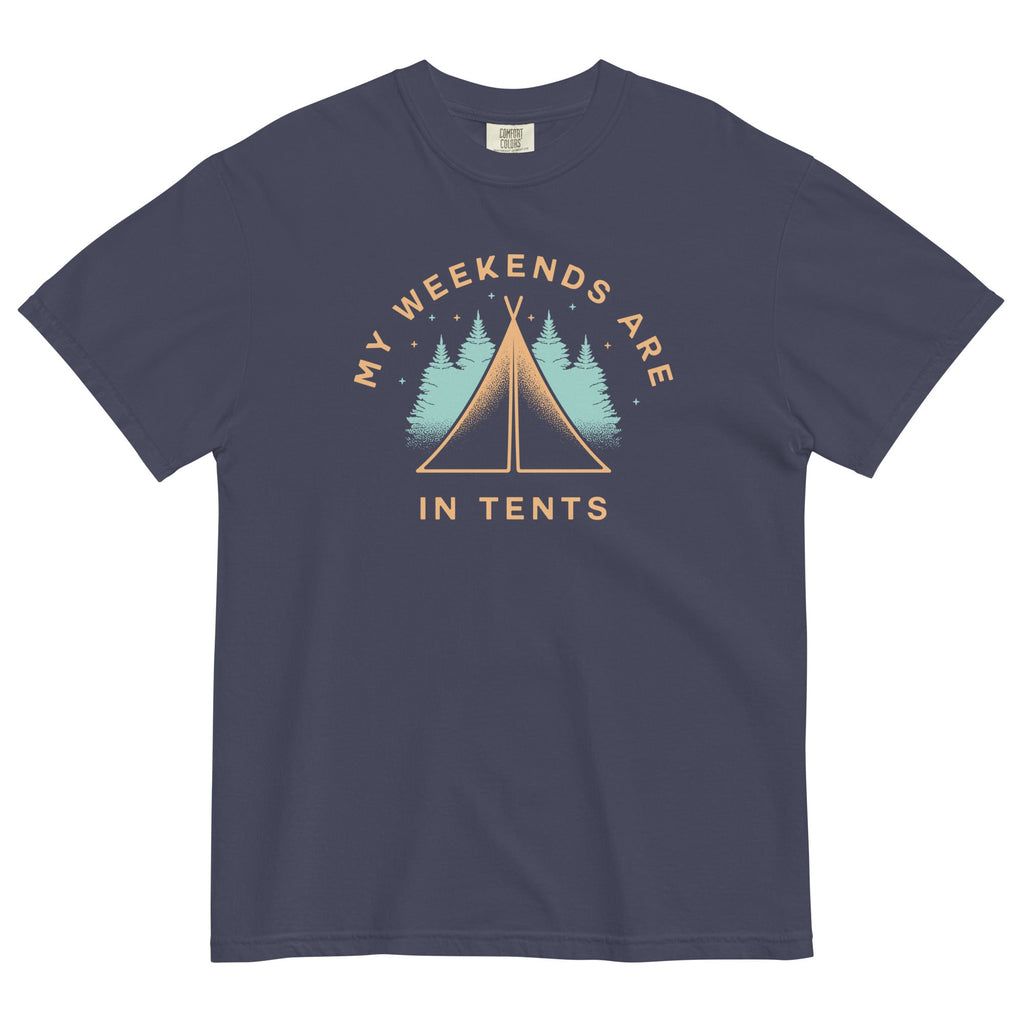 My Weekends Are In Tents Men's Relaxed Fit - Adult & Kids T-Shirts, Sweatshirts & Hoodies apparel design preview 1