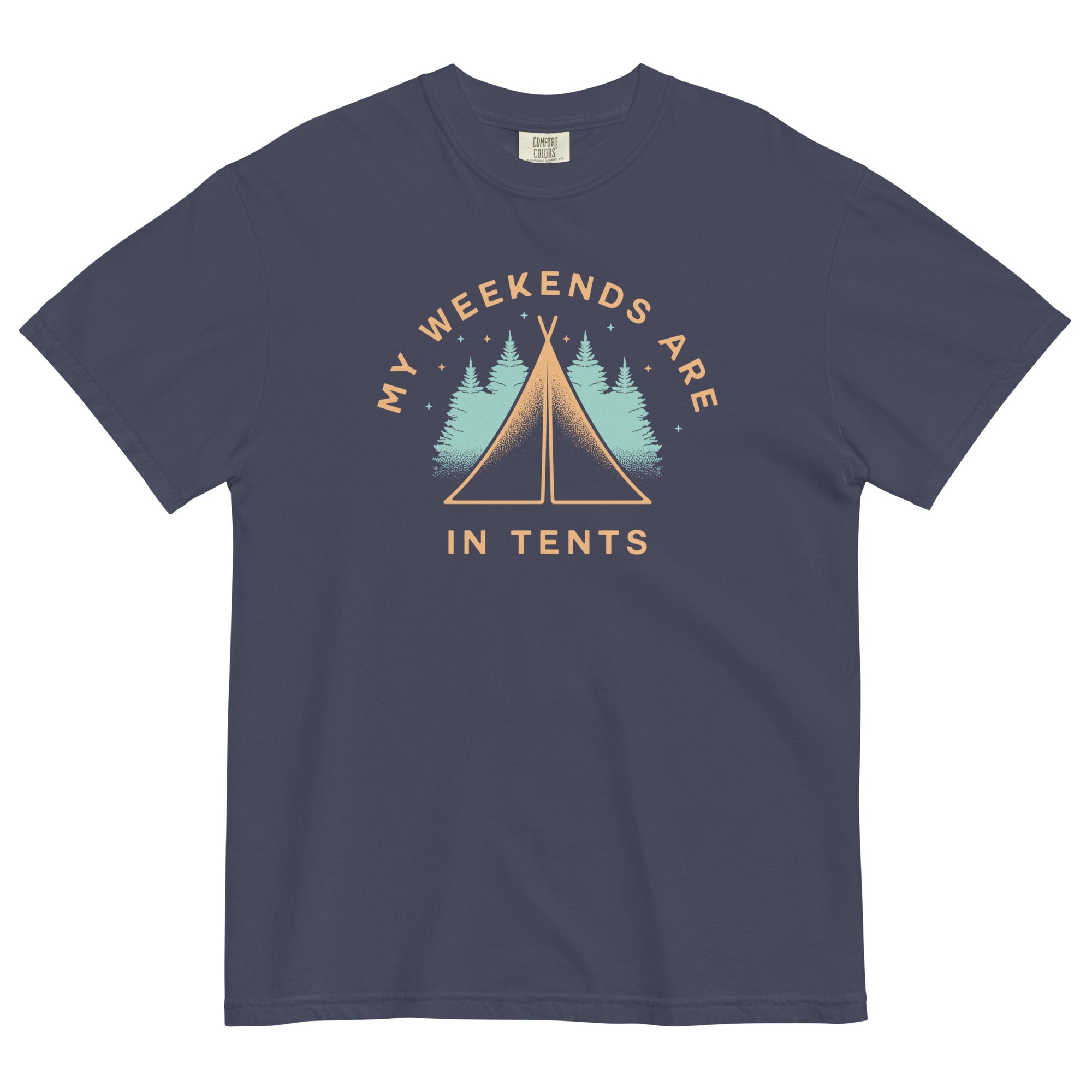 My Weekends Are In Tents Men's Relaxed Fit - Adult & Kids T-Shirts, Sweatshirts & Hoodies apparel design preview 1